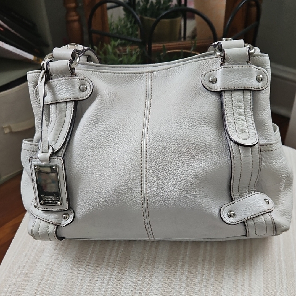 Tignanello Winter White Leather Handbag